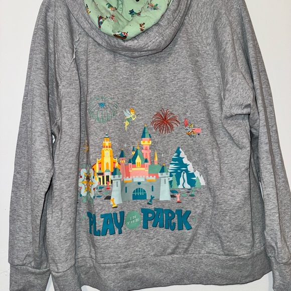 Mint Green and Gray Zip-Up Hoodie "play in the Park" - Picture 4 of 4